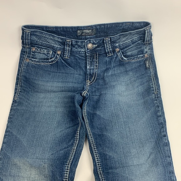 Silver jeans Suki Surplus Bootcut Size 32 Medium wash denim stretch Flap pocket - Picture 4 of 15